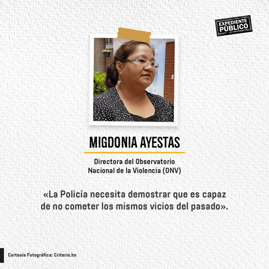 Migdonia Ayestas, directora del Observatorio Nacional de la Violencia (ONV).