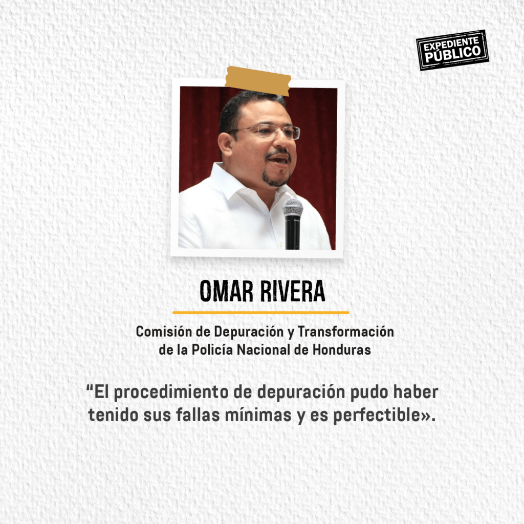 Omar Rivera, comisión de Depuración y Transformación de la Policía Nacional de Honduras.