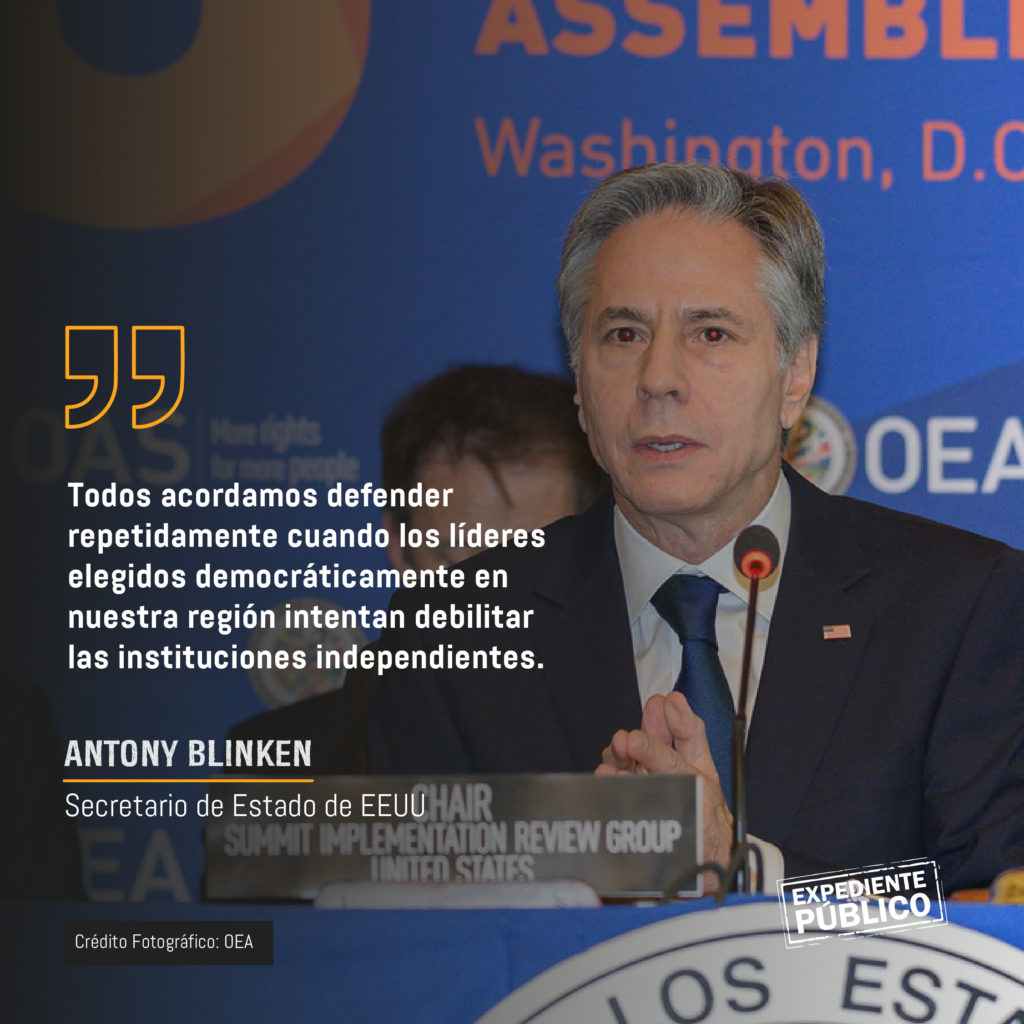 Blinken pide en la OEA alzar la voz contra regímenes autoritarios