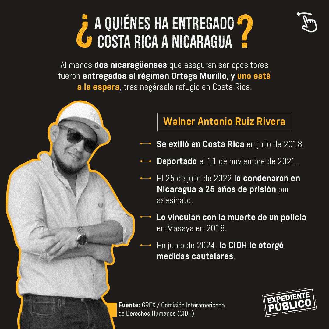 Opositor entregado por Costa Rica a Nicaragua aislado en “El Infiernillo”