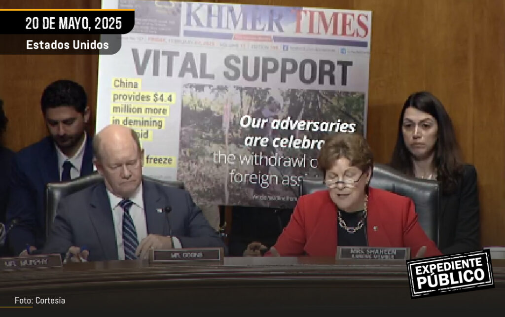 La senadora demócrata Jeanne Shaheen criticó fuertemente los recortes en medio de la penetración global de China.