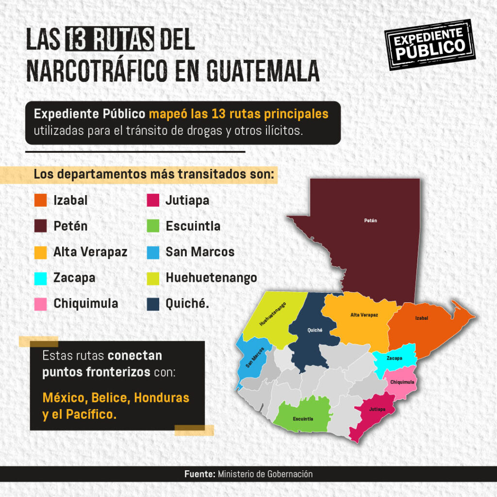 Las 13 rutas narco que atraviesan Guatemala