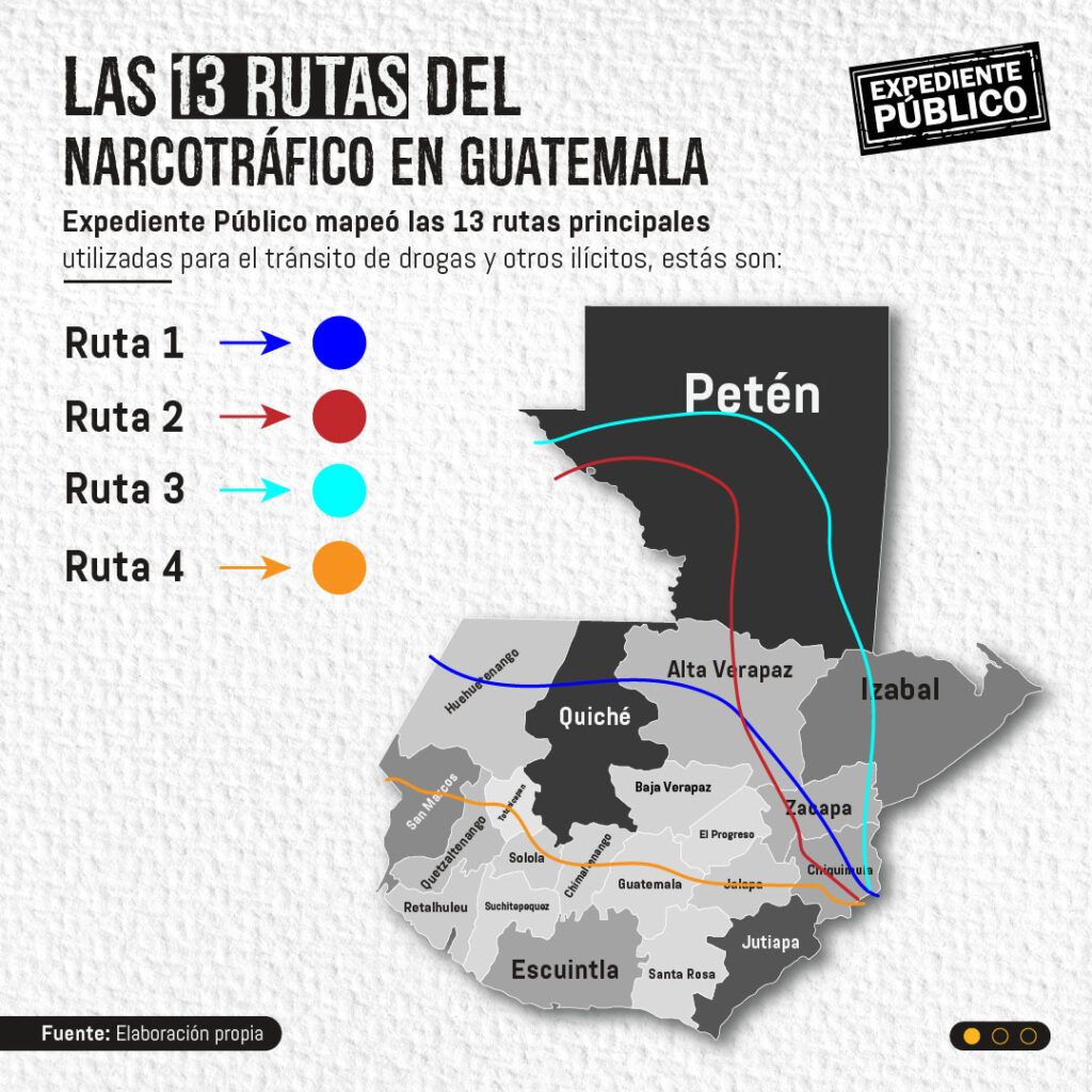 Las 13 rutas narco que atraviesan Guatemala