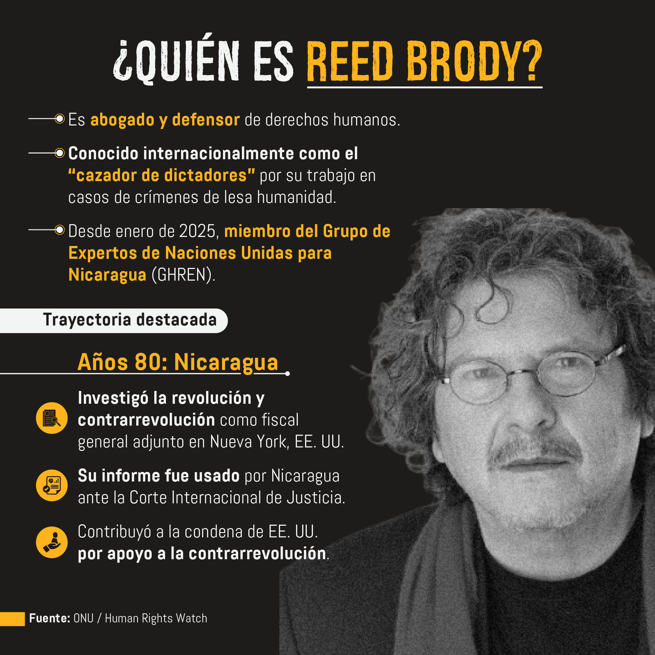 Reed Brody: “Ningún país en el mundo priva de la nacionalidad” como Nicaragua
