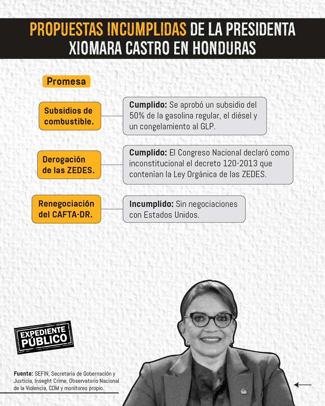 Las promesas incumplidas de Xiomara Castro en Honduras
