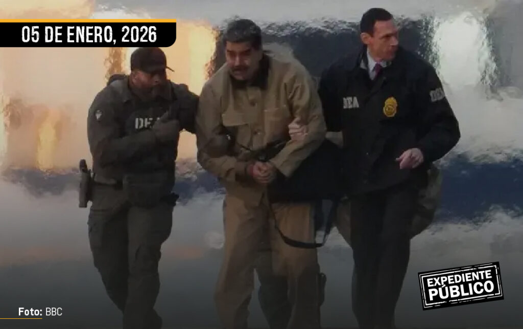 El dictador venezolano Nicolás Maduro cuando era trasladado a los tribunales en Nueva York. 