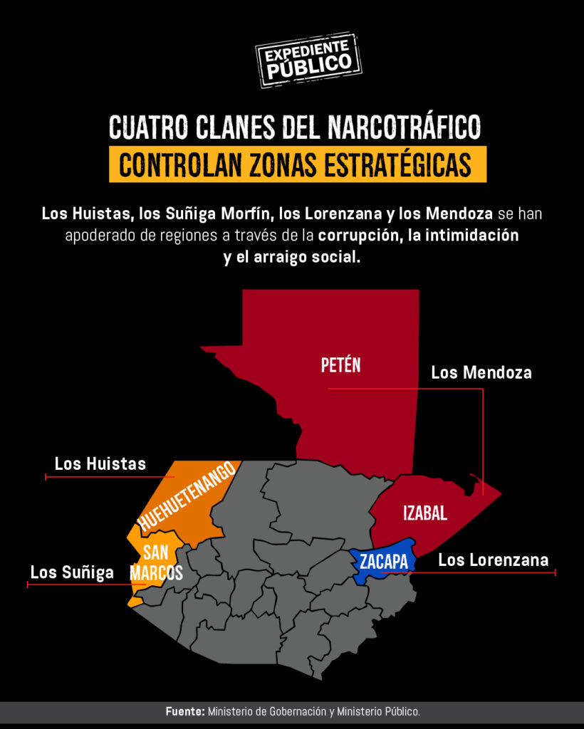 El mapa narco de Guatemala: cuatro clanes controlan zonas clave